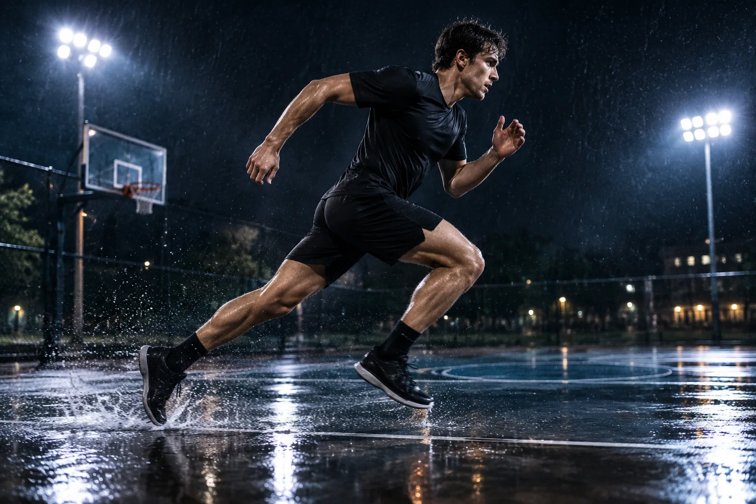 An athlete in motion representing realistic camera movement